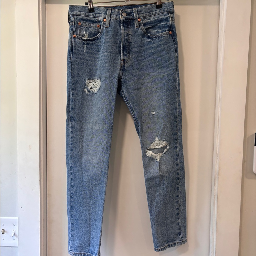 Levi’s 501 S skinny ripped jeans - like new!